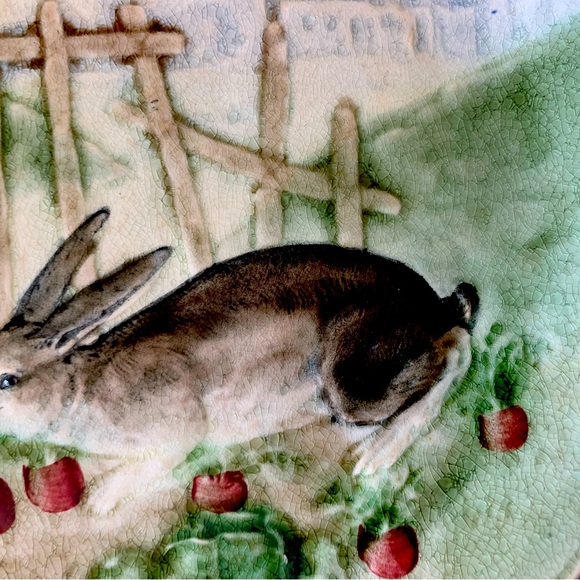 Majollica bunny plates set of 5. Made in France, 1900. - Picture 15 of 16